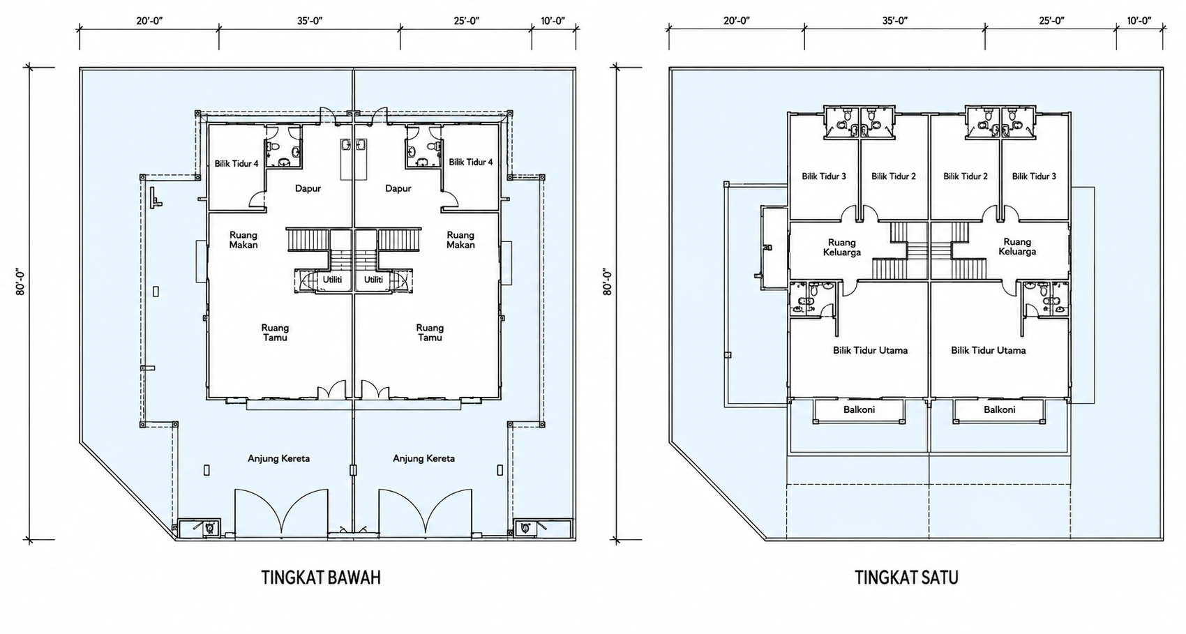 Ampang Cove double storey semi-D floor plan, ground and first floor