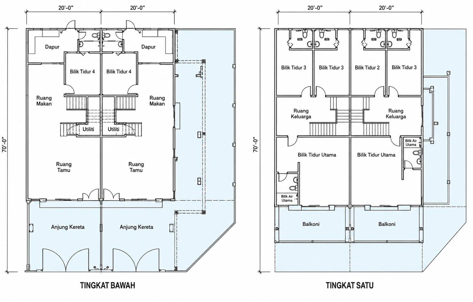 Ampang Cove double storey terrace floor plan, ground and first floor